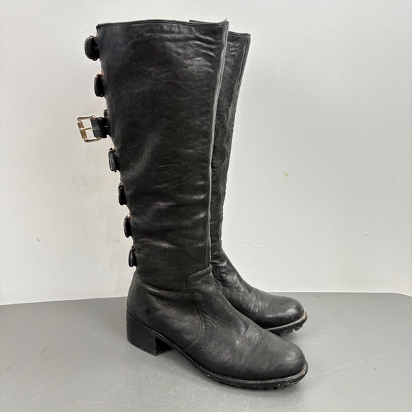 Elizabeth And James Leather Multi Buckle Tall Boots - Picture 3 of 12